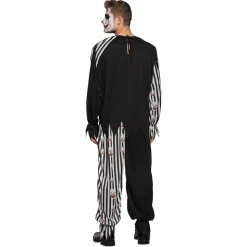 DÉGUISEMENT CLOWN SANG TERRIFIANT RAYÉ NOIR HOMME