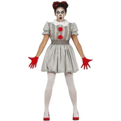 DÉGUISEMENT CLOWN VINTAGE GRIS FEMME