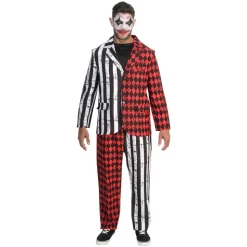 DÉGUISEMENT COSTUME ARLEQUIN BICOLORE JOKER HOMME