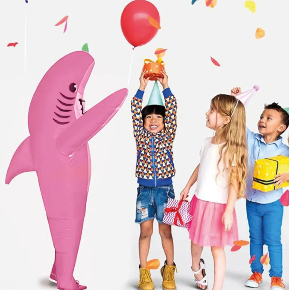 DÉGUISEMENT COSTUME GONFLABLE REQUIN ROSE ENFANT