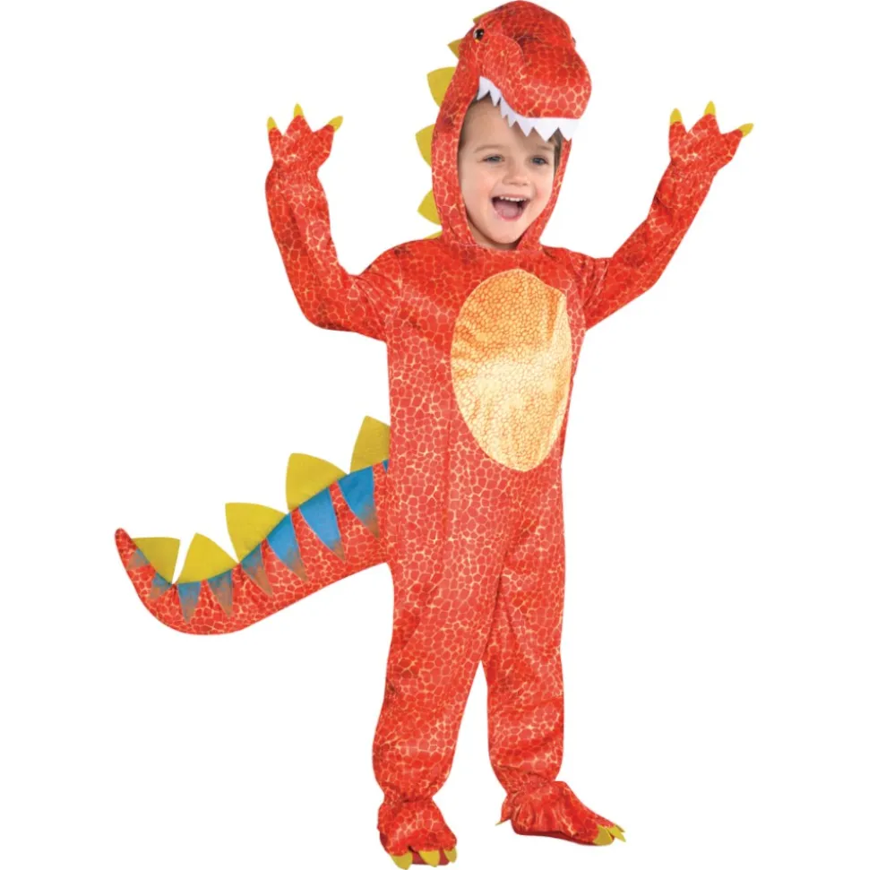 DÉGUISEMENT DINOSAURE ORANGE ENFANT