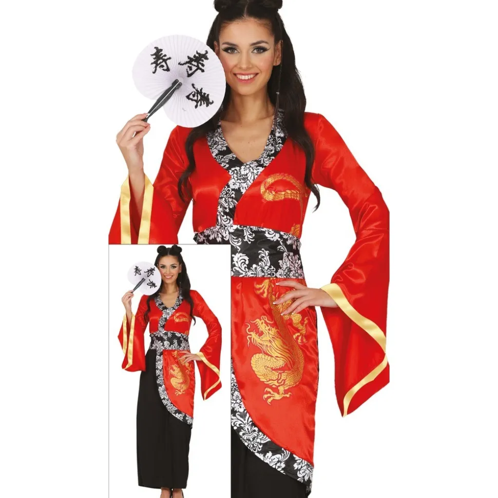 DÉGUISEMENT GEISHA JAPONAISE ROUGE ADULTE