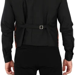 DÉGUISEMENT GILET CRÂNE FLEUR ROSIER NOIR HOMME