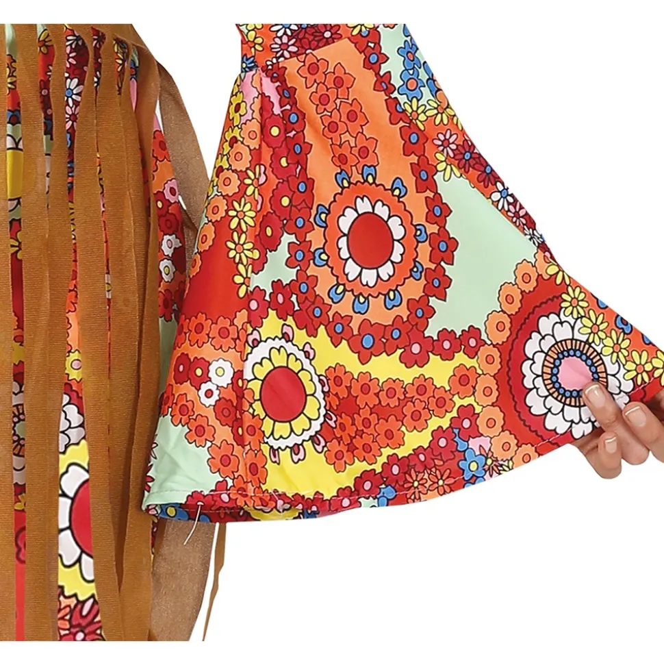DÉGUISEMENT GILET ROBE SEVENTIES HIPPIE FEMME