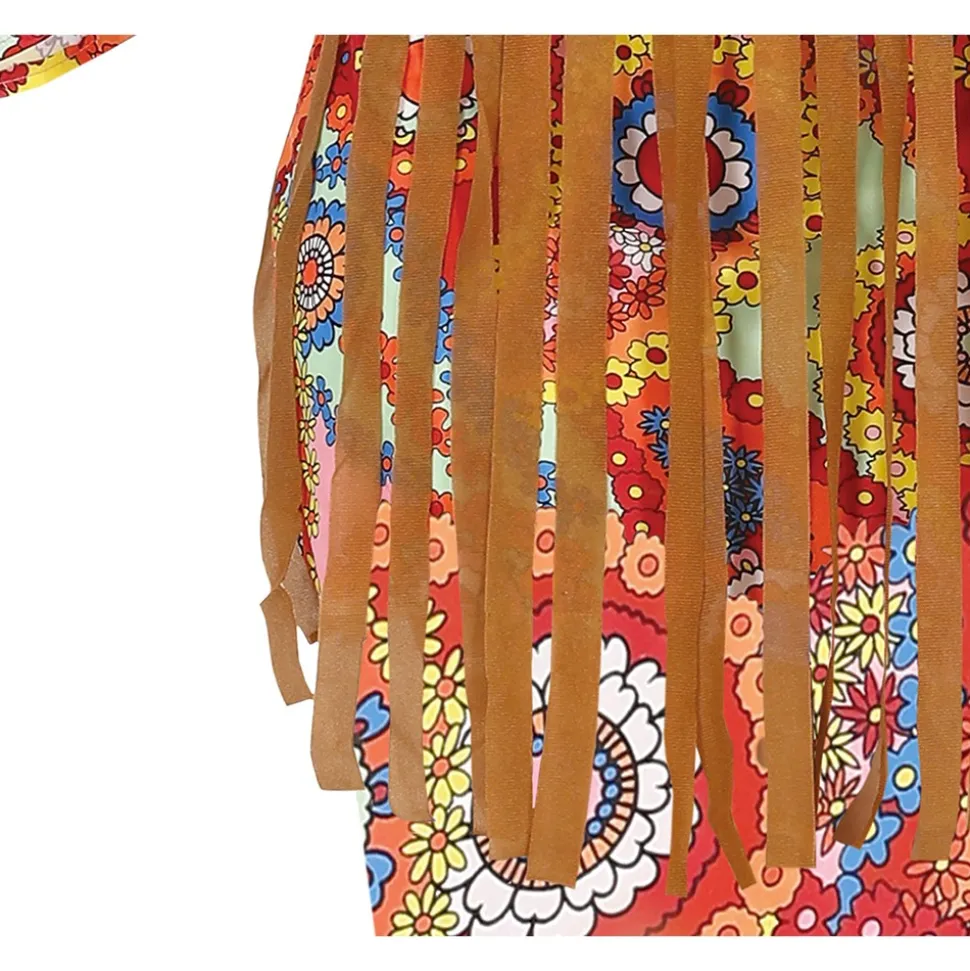 DÉGUISEMENT GILET ROBE SEVENTIES HIPPIE FEMME