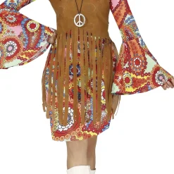 DÉGUISEMENT GILET ROBE SEVENTIES HIPPIE FEMME
