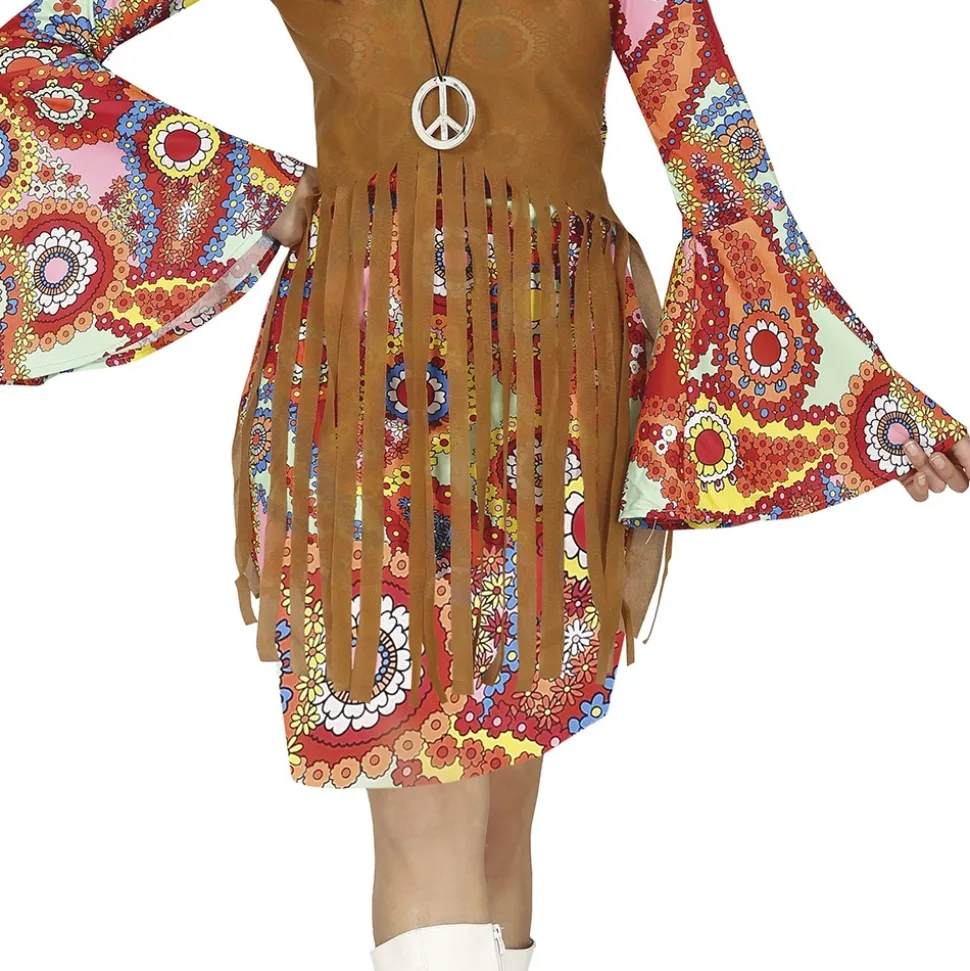 DÉGUISEMENT GILET ROBE SEVENTIES HIPPIE FEMME