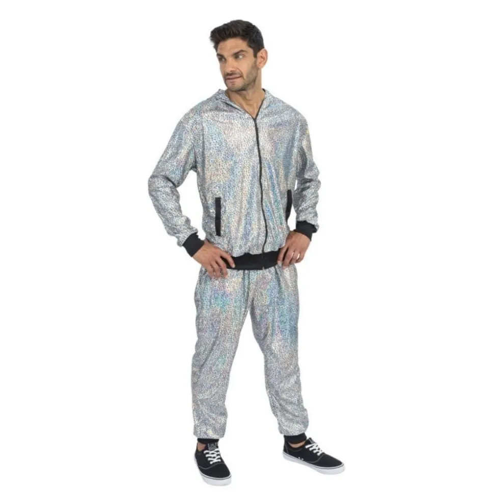 DÉGUISEMENT JOGGING GÉOMÉTRIQUE IRISÉ ARGENT HOMME