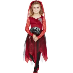 DÉGUISEMENT MARIÉE DU CIMETIÈRE ROUGE FILLE