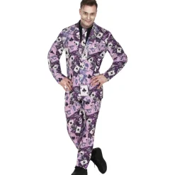 DÉGUISEMENT MR CRAZY COSTUME CARTE VIOLET HOMME