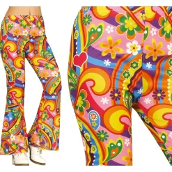 DÉGUISEMENT PANTALON HIPPIE MULTICOLORE FEMME