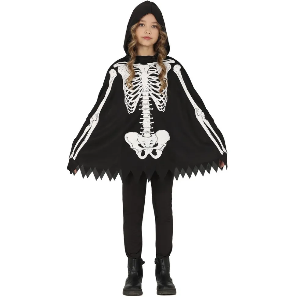DÉGUISEMENT PONCHO SQUELETTE HUMAIN ENFANT