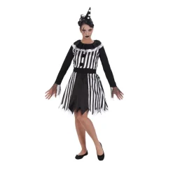 DÉGUISEMENT ÉPOUVANTABLE CLOWN NOIR BLANC FEMME