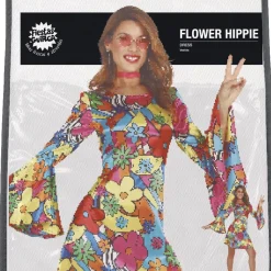 DÉGUISEMENT ROBE FLOWER POWER HIPPIE FEMME