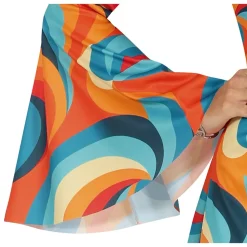 DÉGUISEMENT SEVENTIES VAGUE ORANGE BLEU FEMME