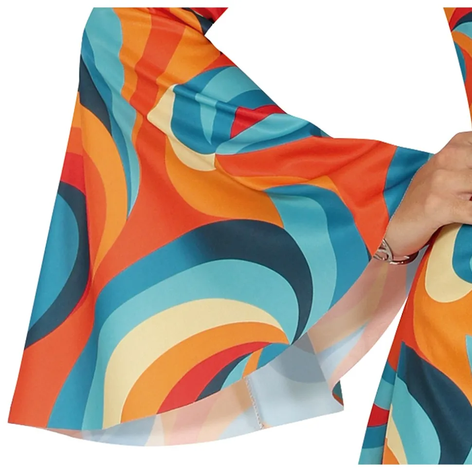 DÉGUISEMENT SEVENTIES VAGUE ORANGE BLEU FEMME