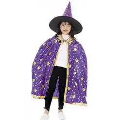 DÉGUISEMENT SORCIER CAPE CHAPEAU VIOLET ENFANT