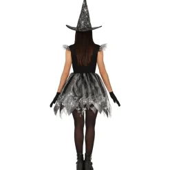 DÉGUISEMENT SORCIÈRE ARAIGNÉE ROBE ARGENT ADO