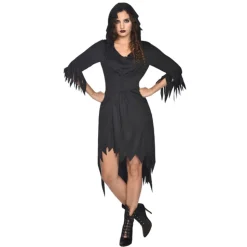 DÉGUISEMENT SORCIÈRE TÉNÈBRES ROBE NOIRE FEMME