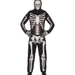 DÉGUISEMENT SQUELETTE HUMAIN COMBI CAPUCHE HOMME