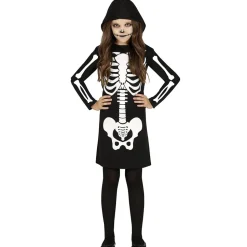 DÉGUISEMENT SQUELETTE MORT ROBE À CAPUCHE FILLE
