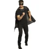 DÉGUISEMENT SUPER-HÉROS CAPE MASQUE NOIR ADULTE