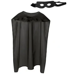 DÉGUISEMENT SUPER-HÉROS CAPE MASQUE NOIR ADULTE