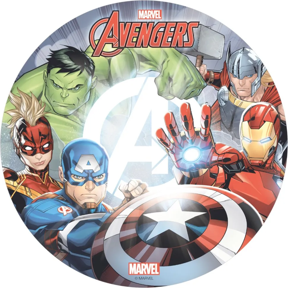 DISQUE AZYME AVENGERS DÉCO GÂTEAU 20CM