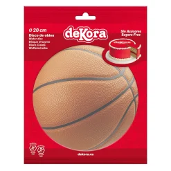 DISQUE AZYME BALLON BASKETBALL DÉCO GÂTEAU 20CM