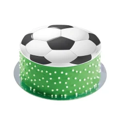 DISQUE AZYME BALLON FOOTBALL DÉCO GÂTEAU 20CM