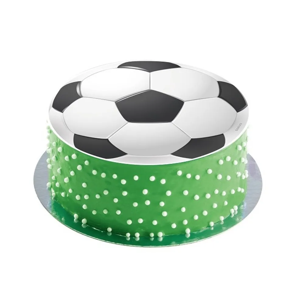 DISQUE AZYME BALLON FOOTBALL DÉCO GÂTEAU 20CM