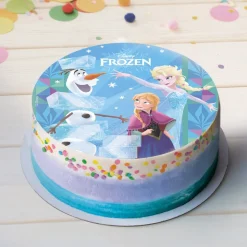 DISQUE AZYME REINE DES NEIGES DÉCO GÂTEAU 20CM