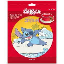 DISQUE AZYME STITCH BEACH SURF DÉCO GÂTEAU 20CM