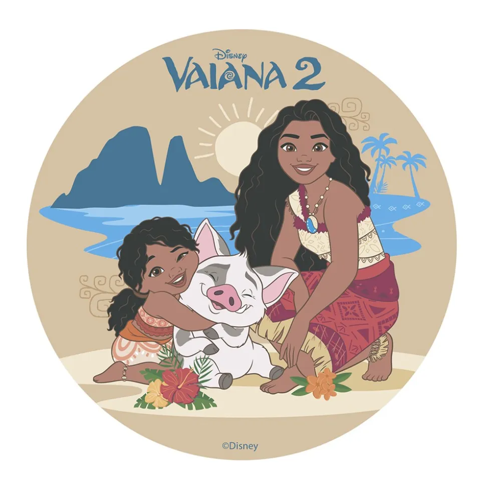 DISQUE AZYME VAIANA 2 MOANA DÉCO GÂTEAU 20CM