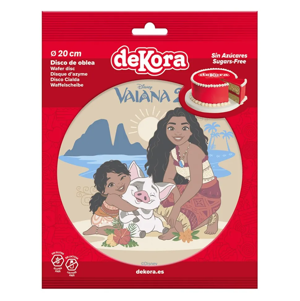 DISQUE AZYME VAIANA 2 MOANA DÉCO GÂTEAU 20CM