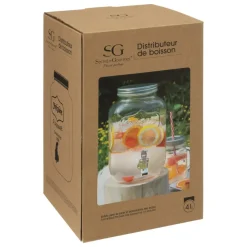 DISTRIBUTEUR DE BOISSON VERRE 4L TRANSPARENT