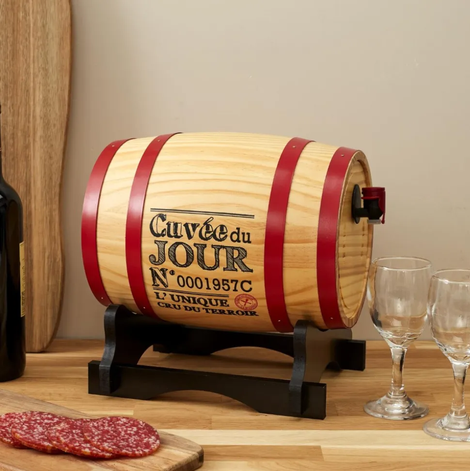 DISTRIBUTEUR À VIN TONNEAU BOIS 3L