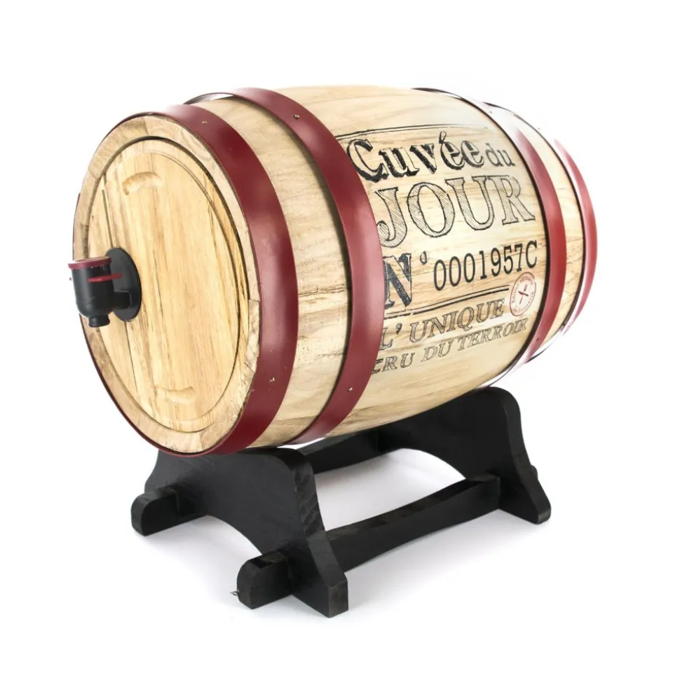 DISTRIBUTEUR À VIN TONNEAU BOIS 3L
