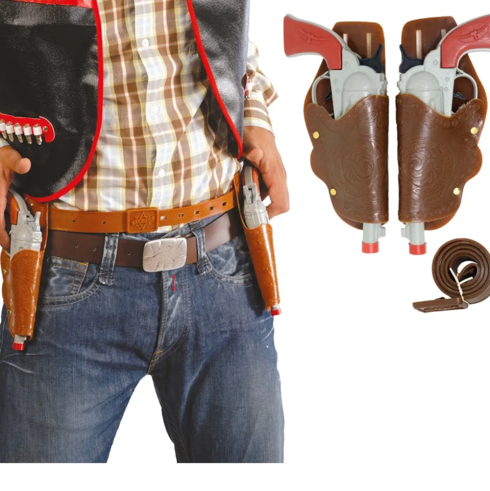 DOUBLE CARTOUCHIÈRE HOLSTERS PISTOLETS PLASTIQUE