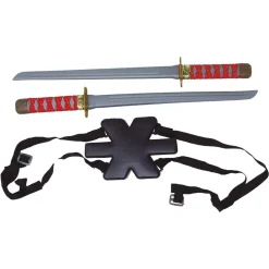 DOUBLE ÉPÉES FOURREAU DORSAL SAMOURAÏ NINJA 55CM