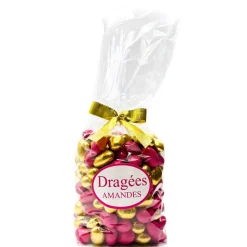 DRAGÉES AMANDES FINES 1KG FUCHSIA OR