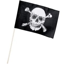 DRAPEAU À MAIN SIGLE PIRATE 45X30CM NOIR