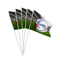 10 DRAPEAUX PAPIER RUGBY STADE FRANCE 9.5X16CM