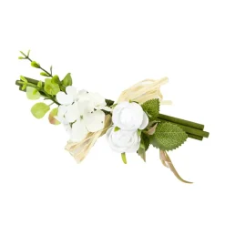 FAGOT BOIS ROSE BLANCHE FEUILLAGE 18CM