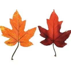 8 FEUILLES ARTIFICIELLES AUTOMNE 9.5X10CM ORANGE