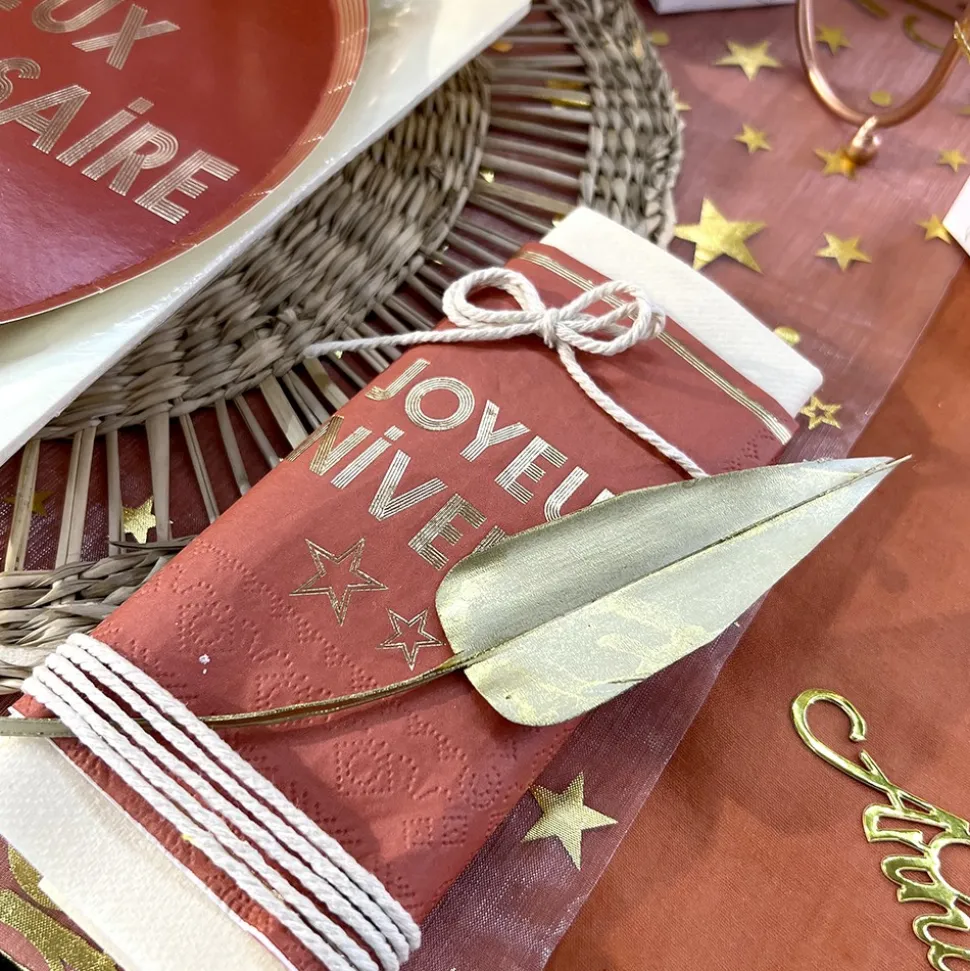 25 FEUILLES DE PLAMIER FLÈCHE OR