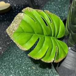 6 FEUILLES MONSTERA BORD PAILLETÉ 3 TAILLES