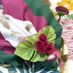 6 FEUILLES MONSTERA BORD PAILLETÉ 3 TAILLES