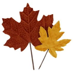 2 FEUILLES ÉRABLE ARTIFICIEL 29.5-22CM AUBURN OCRE