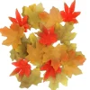 20 FEUILLES TISSU ÉRABLE ARTIFICIEL 4.5-5.5CM OCRE